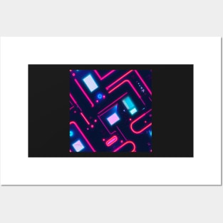 Futuristic cyberpunk space abstract colorfull pattern Posters and Art